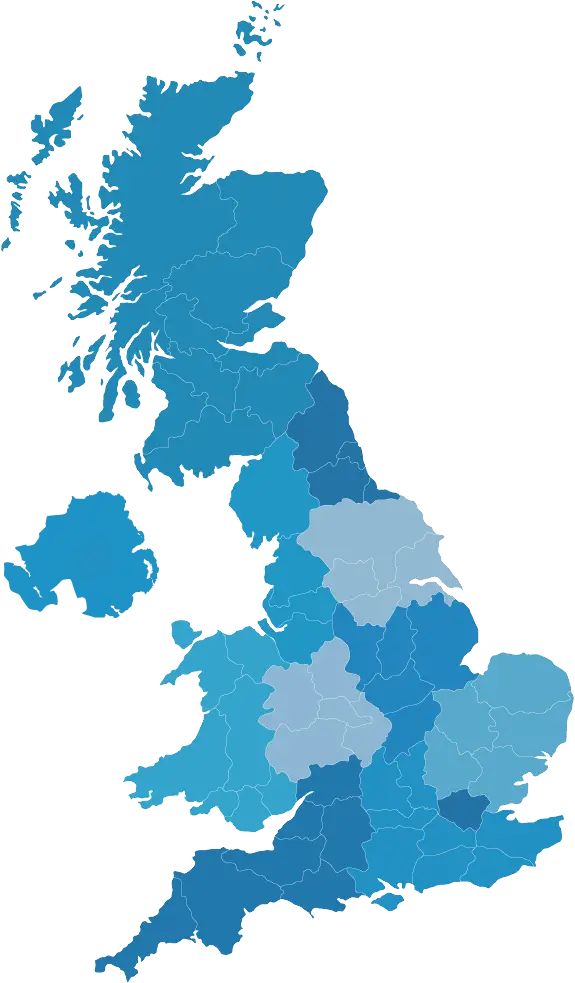 Colorful Map of the United Kingdom