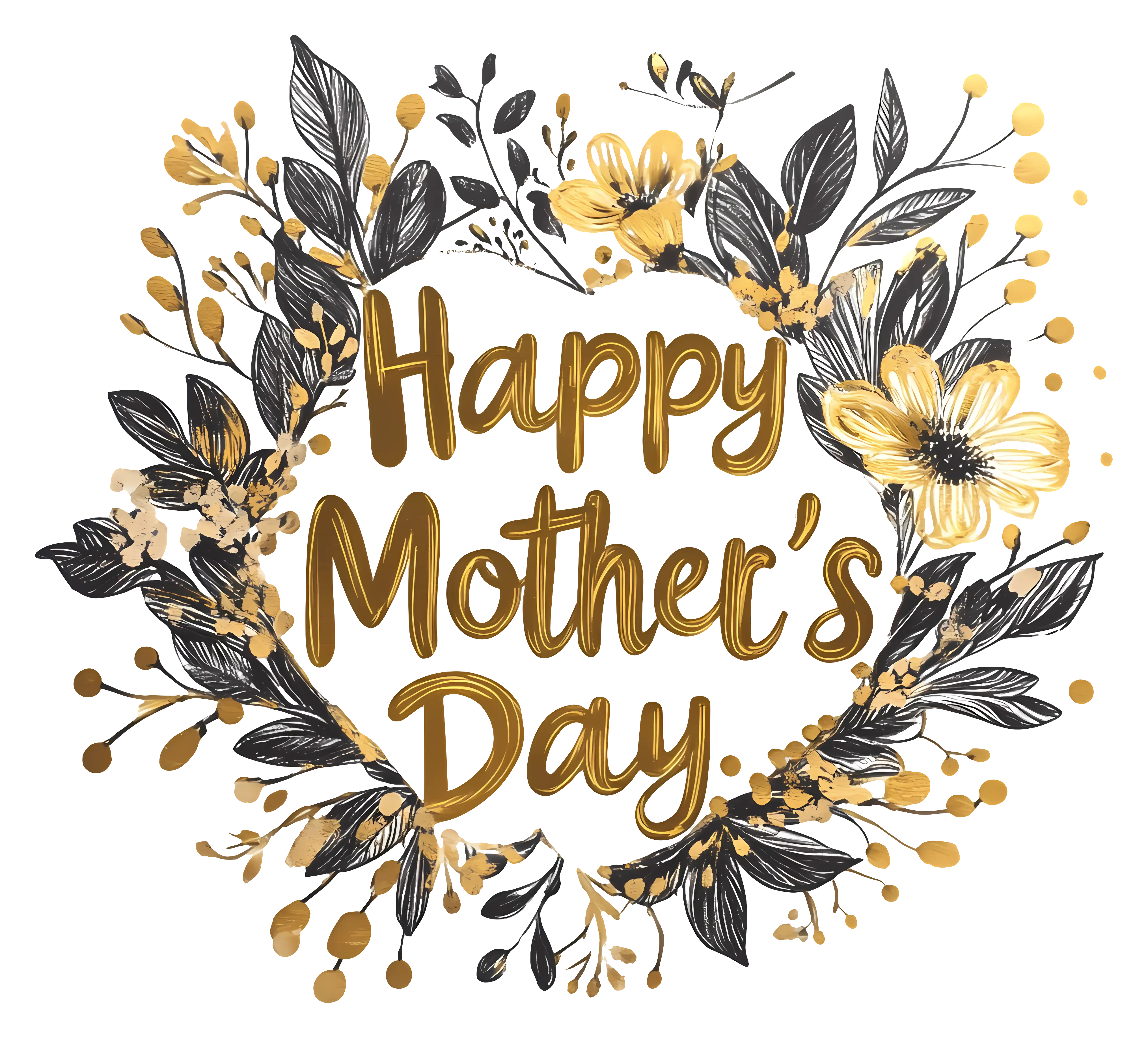 Happy Mother&#039;s Day with Floral Wreath