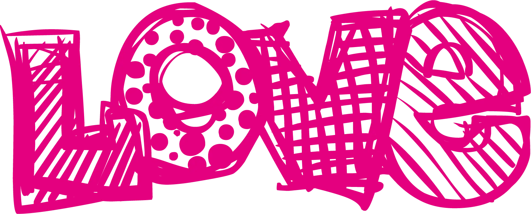 Pink Doodle Love Text