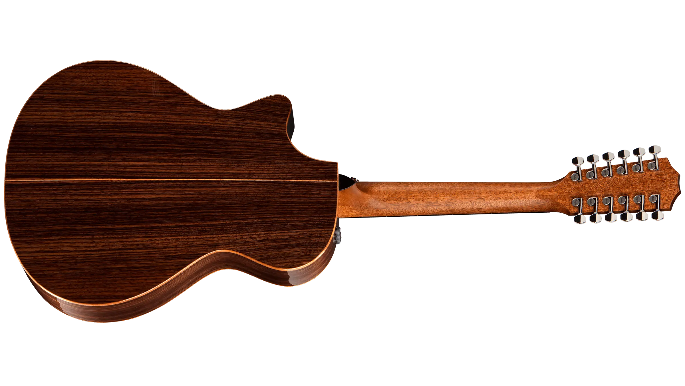 Back View of a Wooden Acoustic Guitar