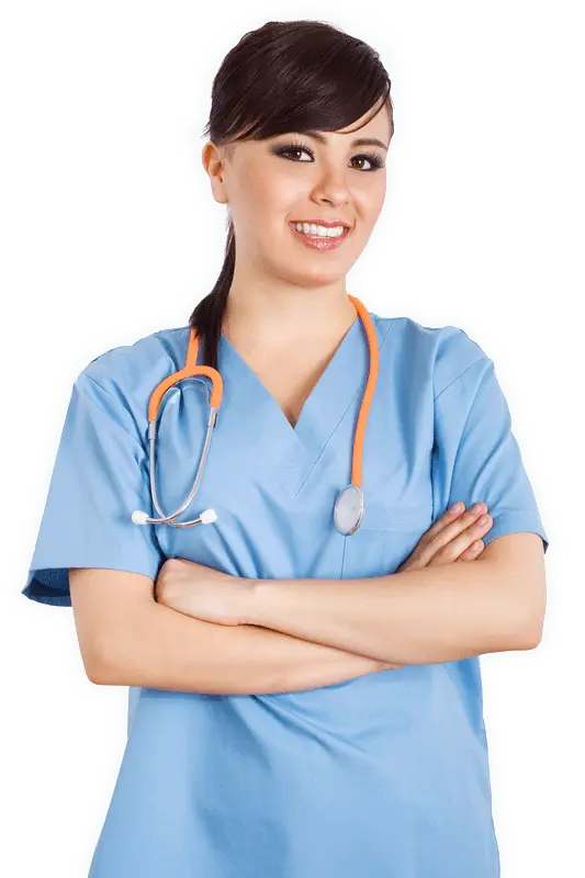 Smiling Nurse in Medical Uniform