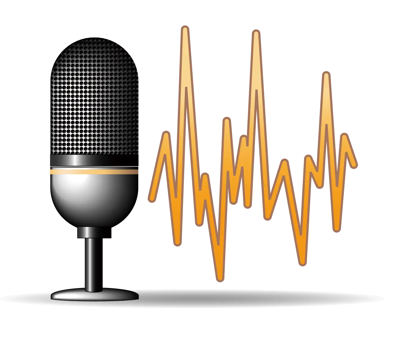 Microphone with Soundwave Illustration