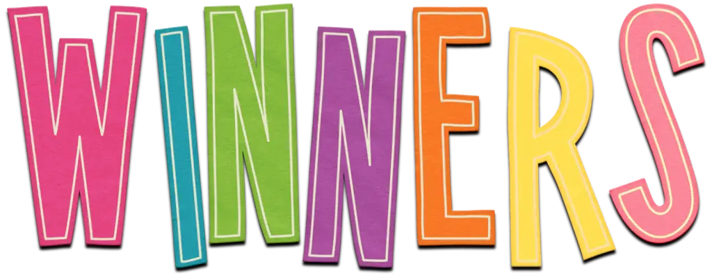 Colorful Winners Text Graphic