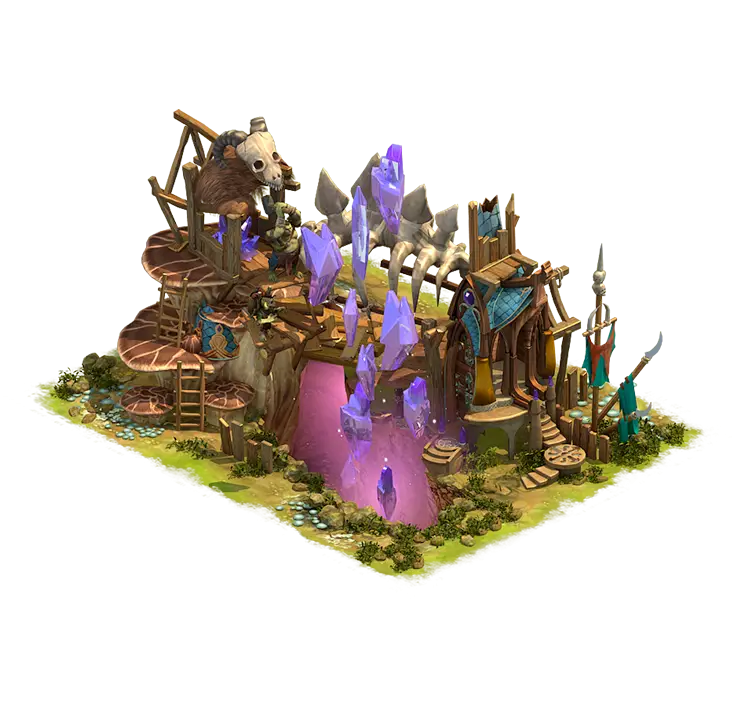 Fantasy Crystal Structure with Bear Accent