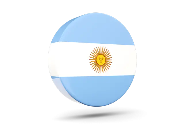 Argentina Flag Round Button Design