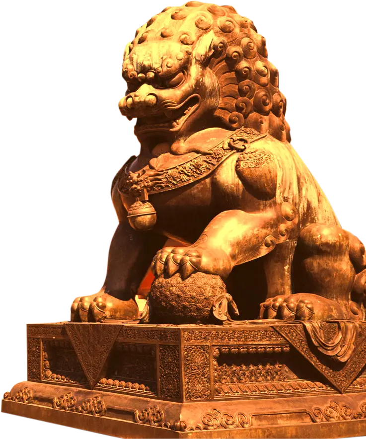 Bronze Guardian Lion Statue Sculpture