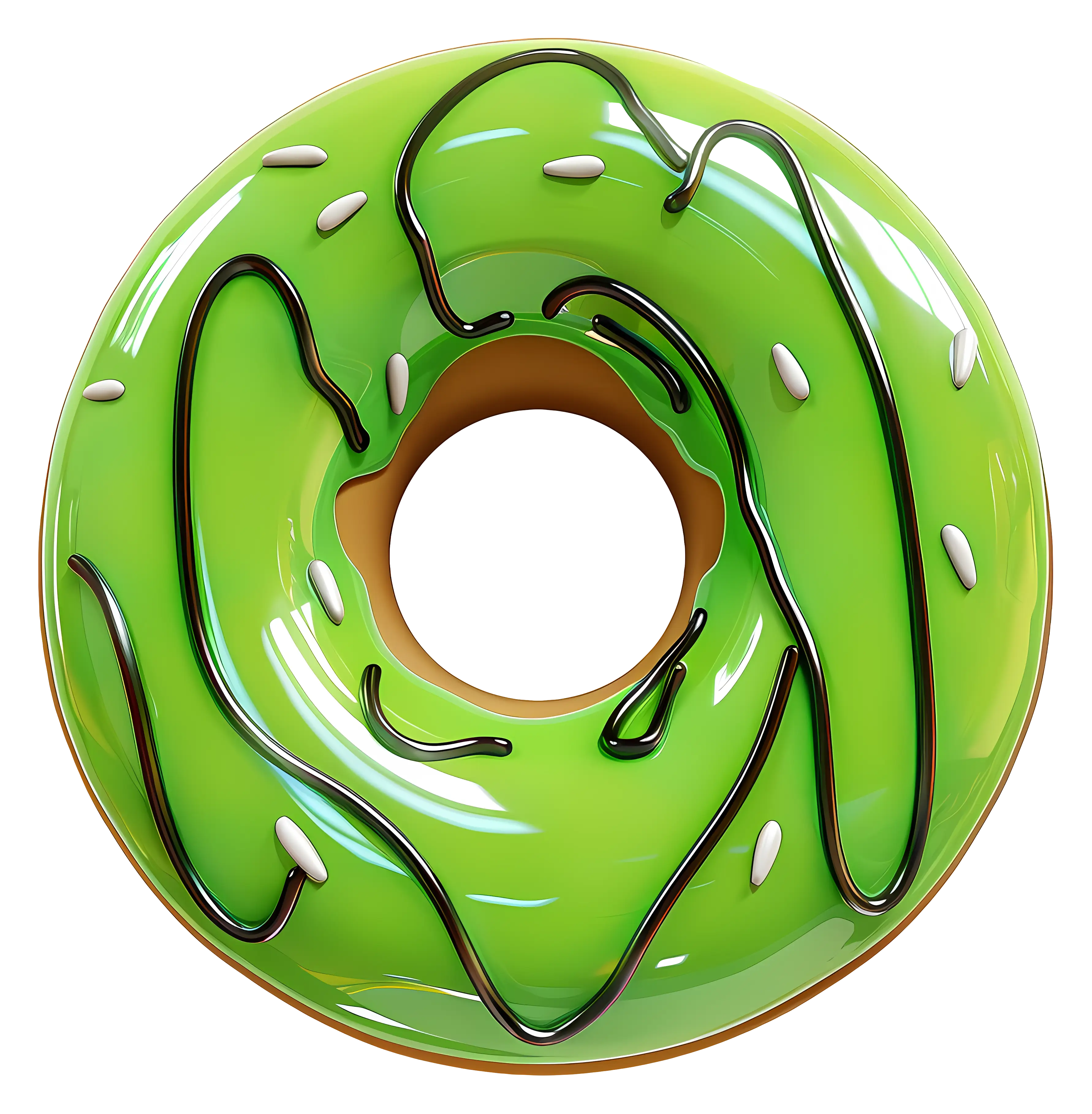 Green Frosted Doughnut with Sprinkles