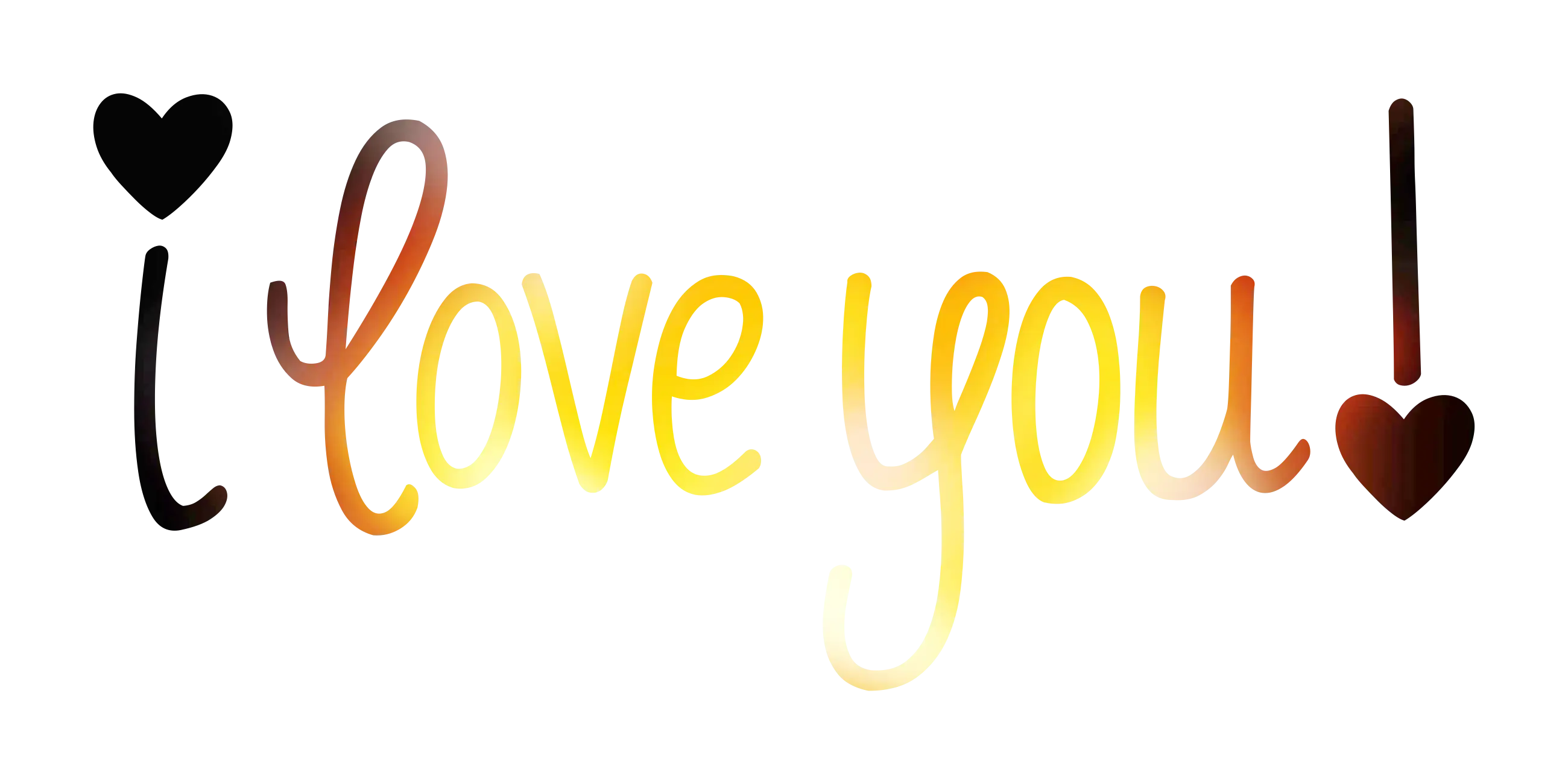 I Love You Text with Hearts