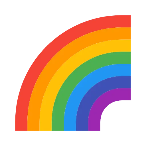 Quarter-section vibrant rainbow illustration