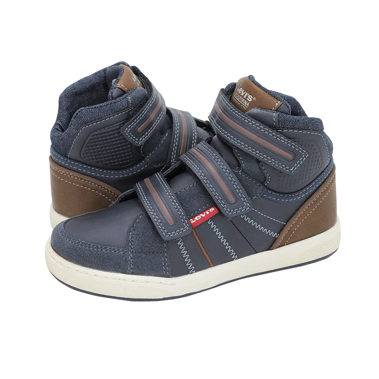 Black and Brown High-Top Sneakers