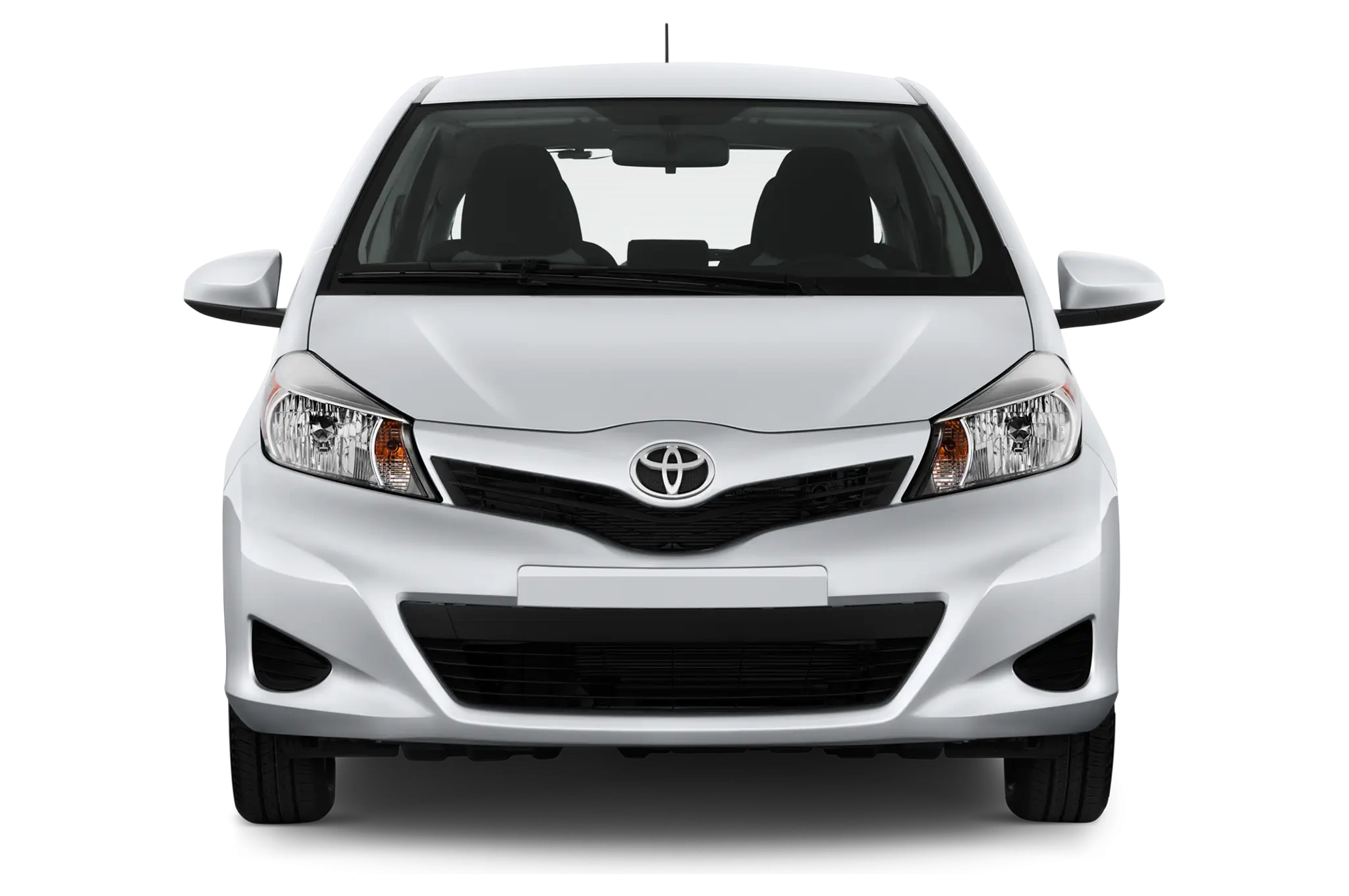 White Compact Car Front View