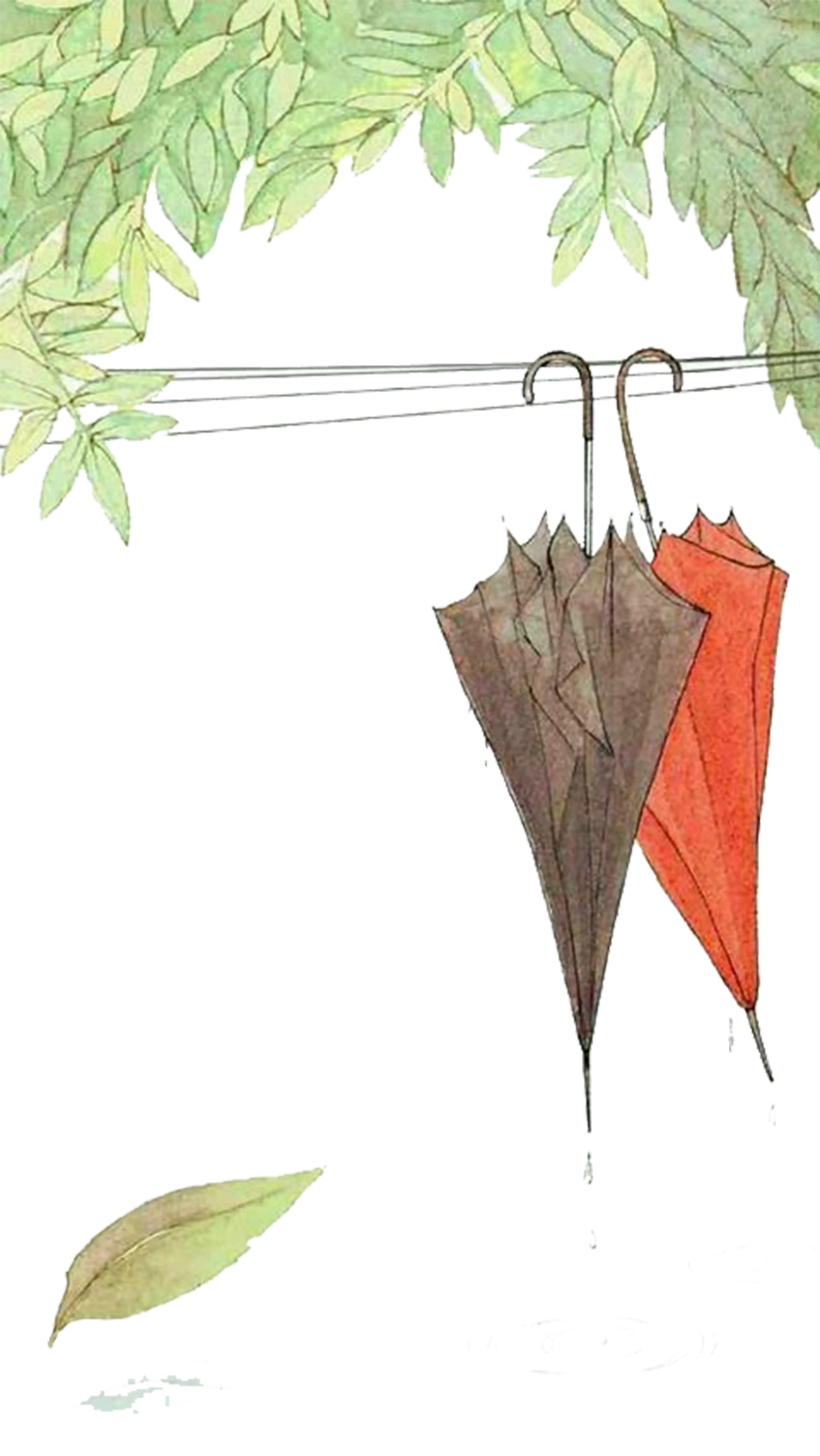 Hanging Umbrellas Drawing