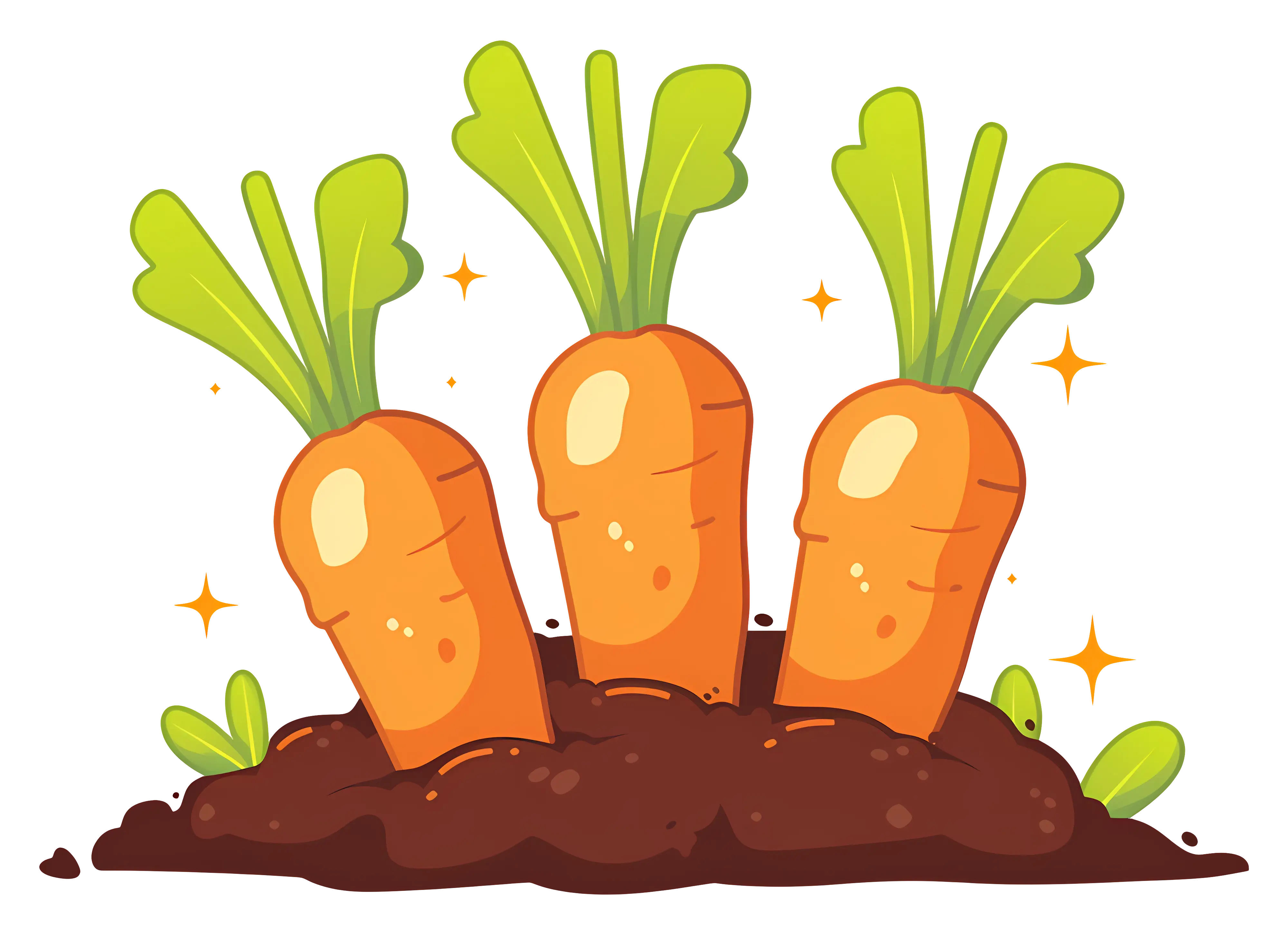 Carrots Growing in Soil