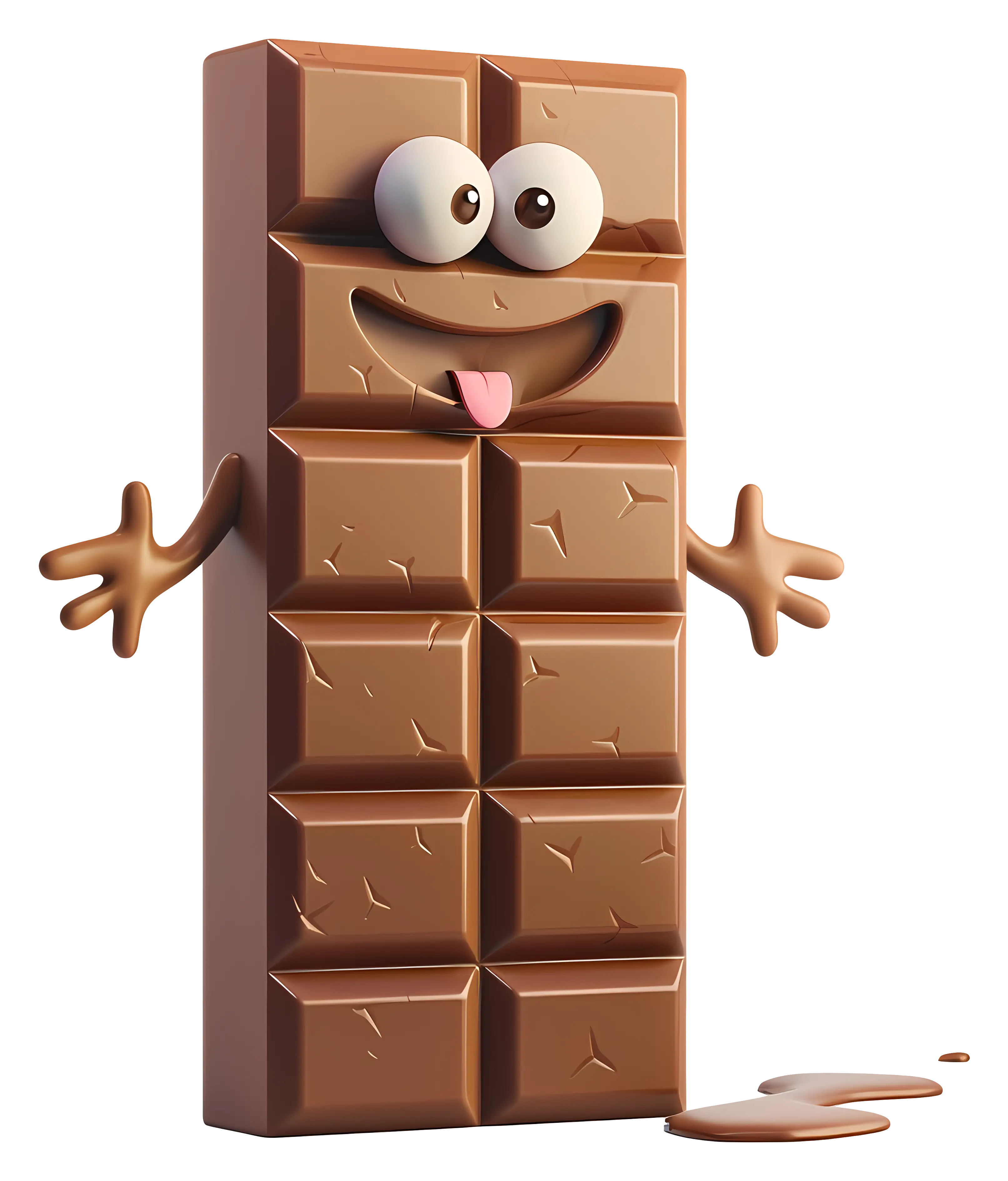Happy Chocolate Block Cartoon