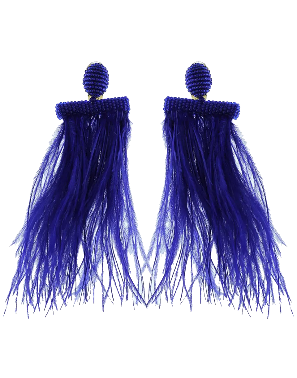 Elegant Blue Tassel Earrings