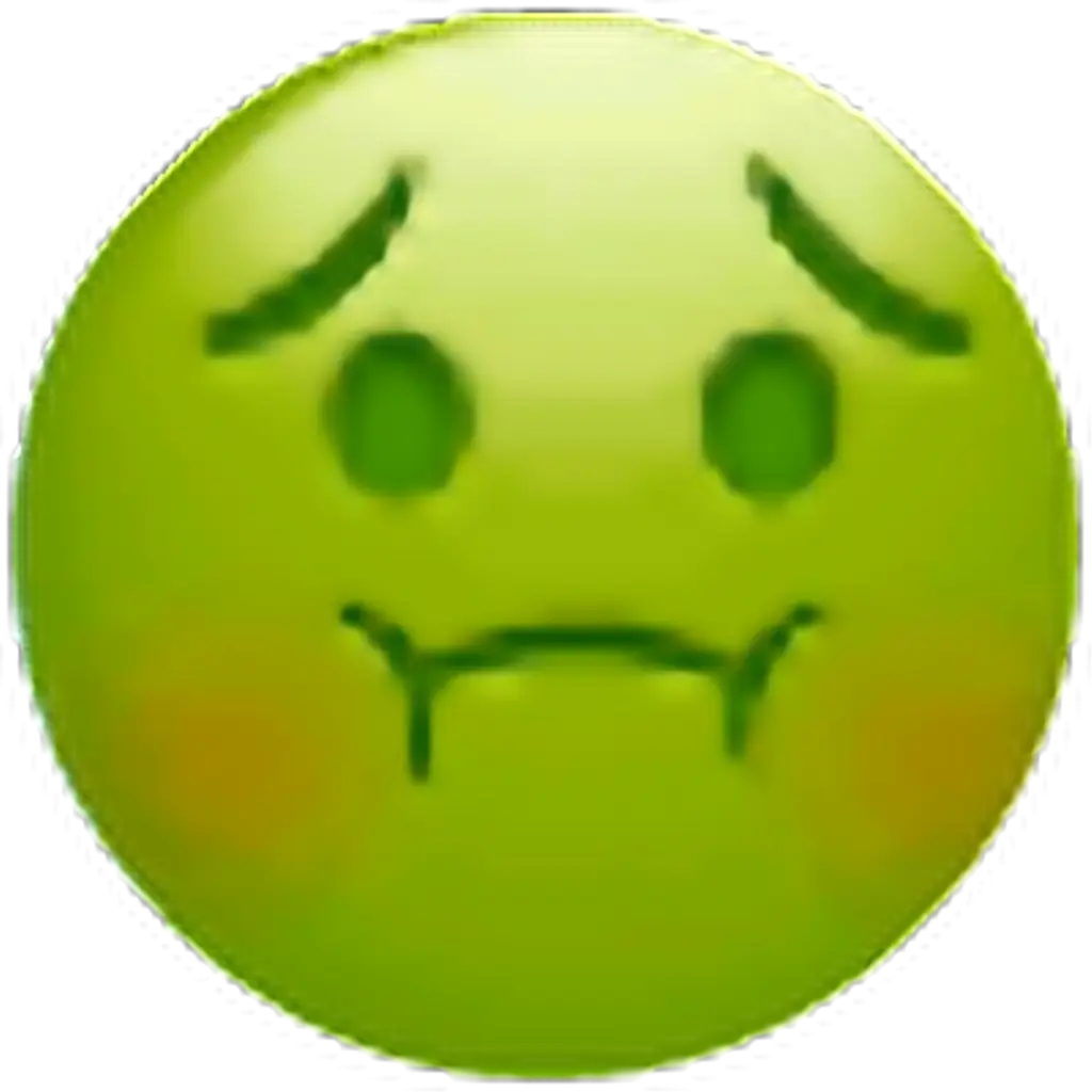Green Nauseated Emoji Face