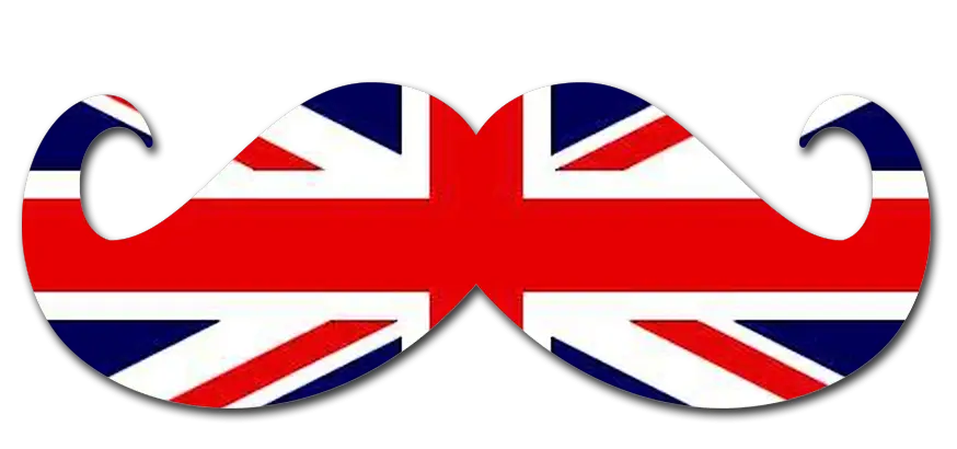 Moustache with UK Flag Patterned Design