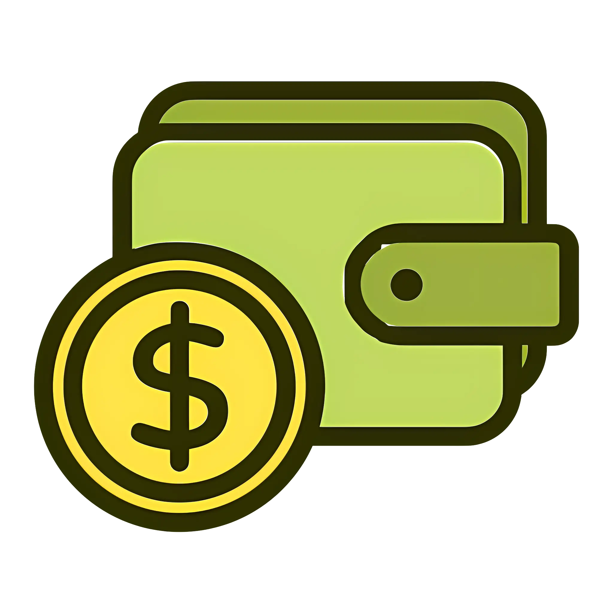 Green Wallet with Coin Icon