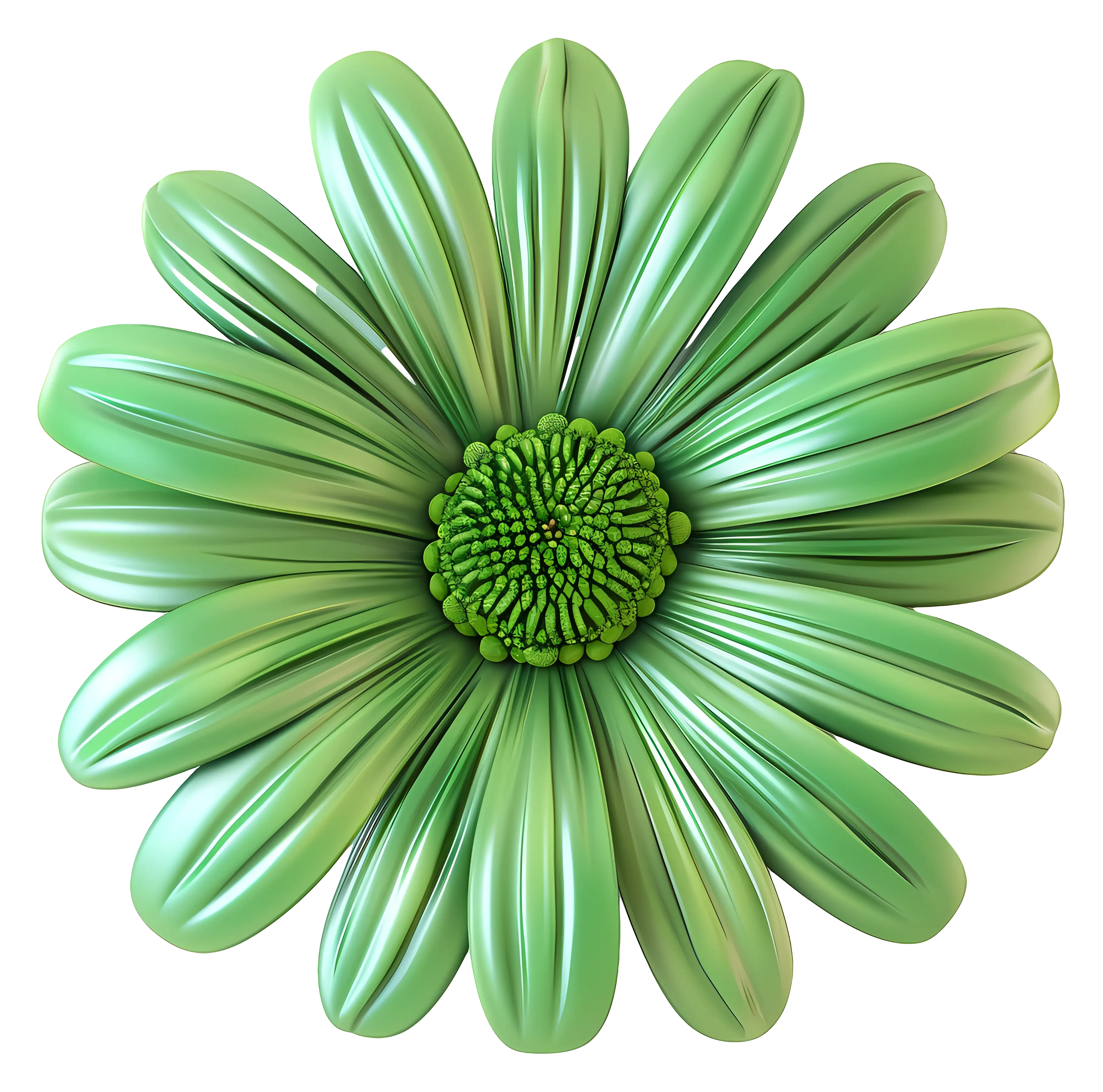 Green Flower with Stylish Petal Design