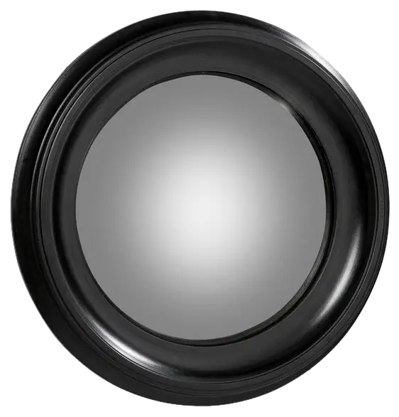 Black Round Mirror with Elegant Frame