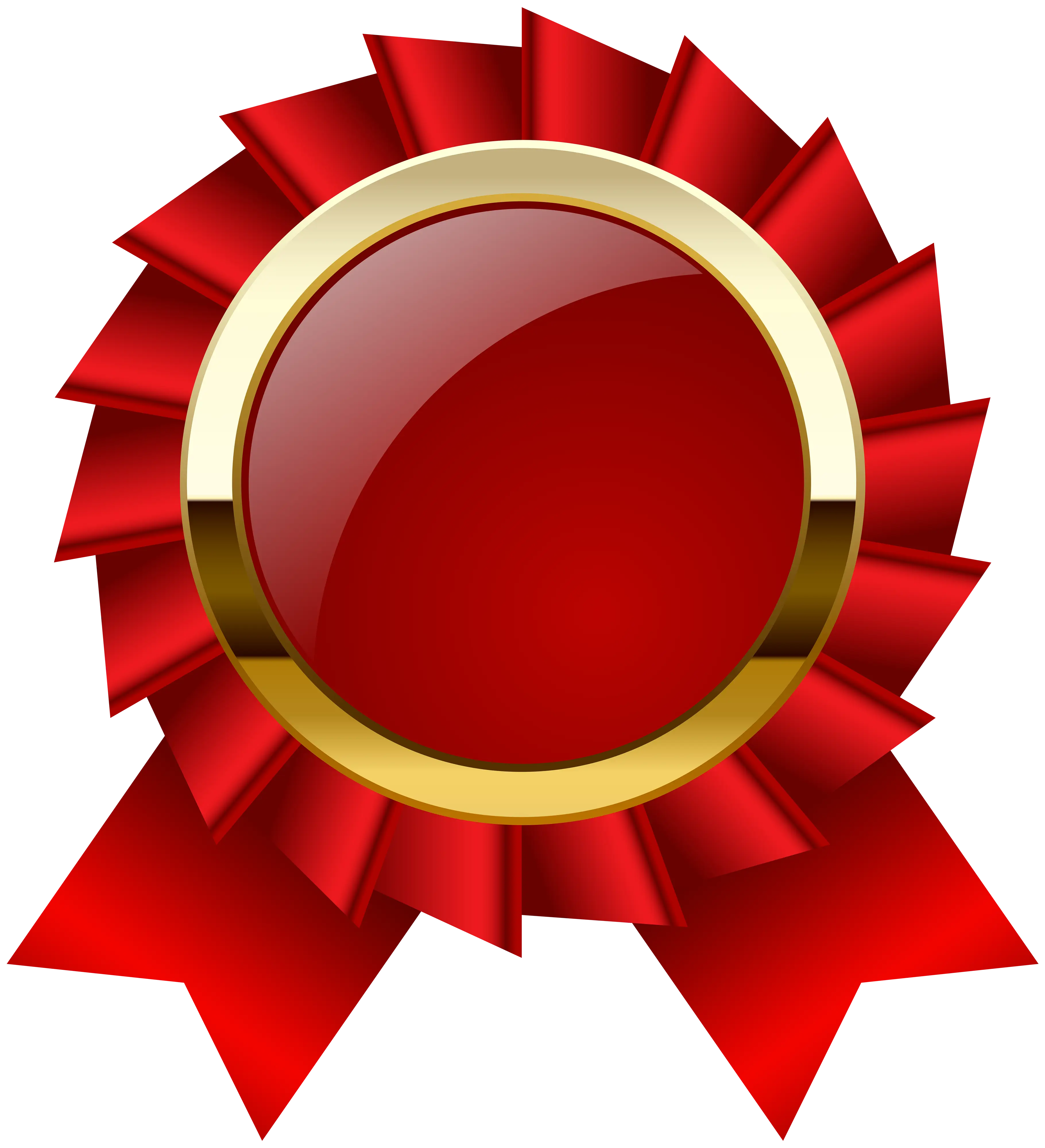 Red Ribbon Badge with Golden Outline