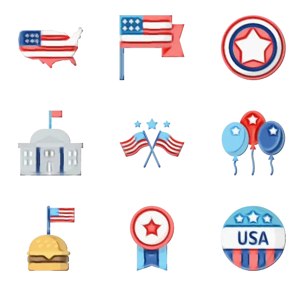Patriotic American Icons for Independence Day