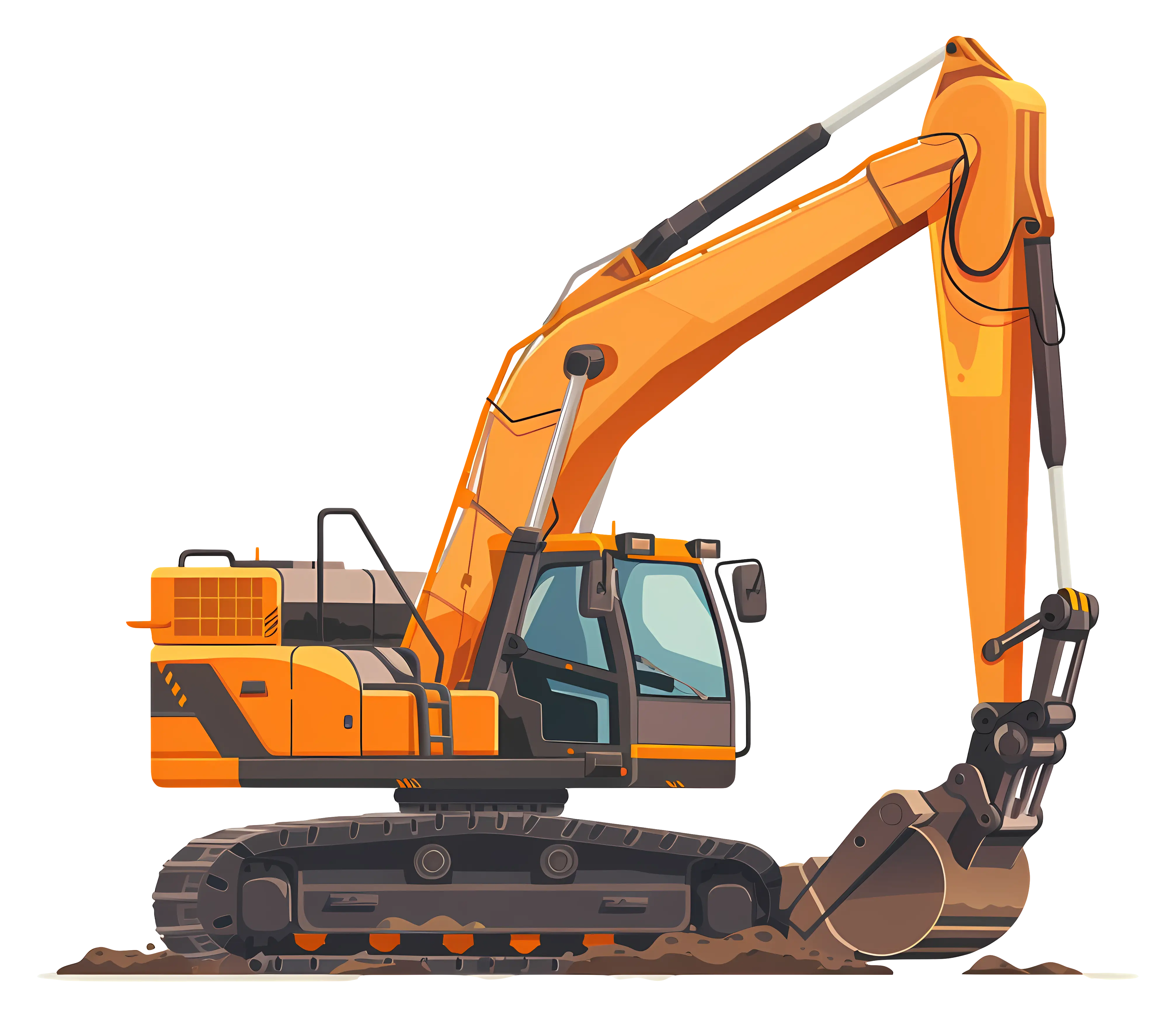 Orange Construction Excavator for Worksite