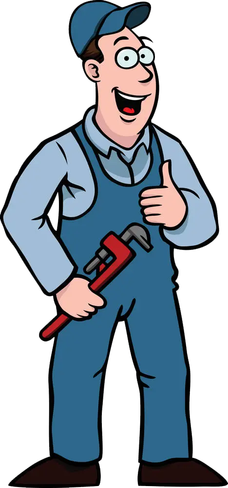 Cartoon Plumber with Wrench