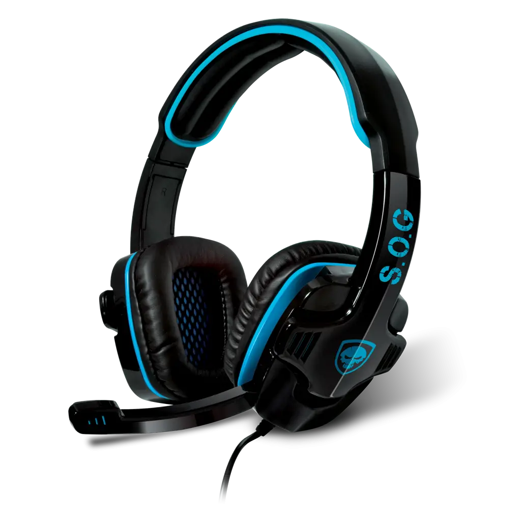 Gaming Headset with Microphone and Blue Details