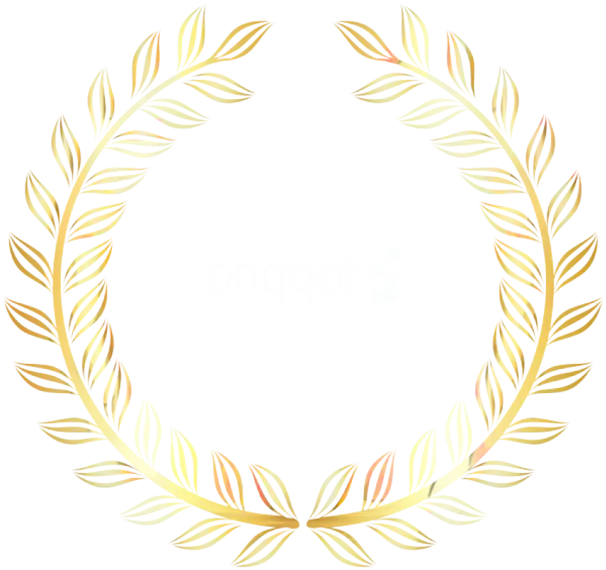 Transparent Golden Laurel Wreath Design