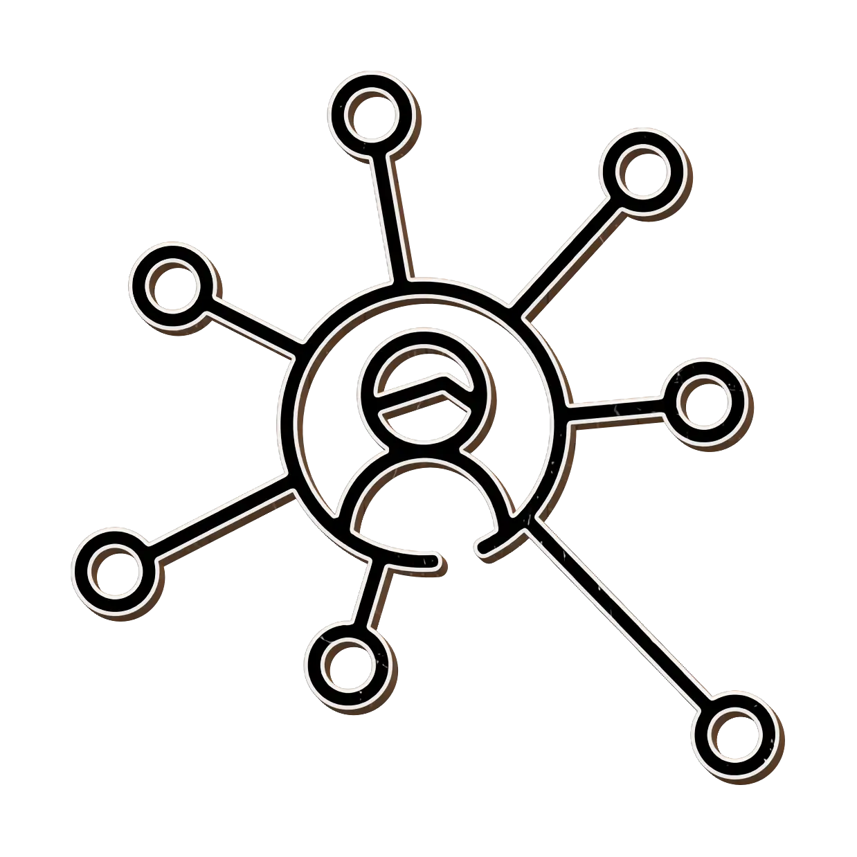 Connected Network Icon with User in Center