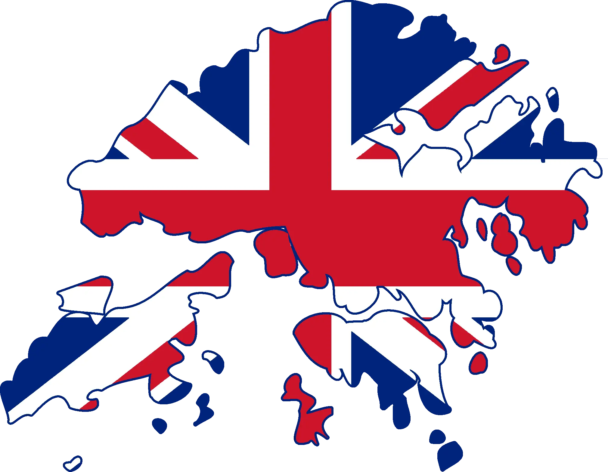 Map of Hong Kong with Flag Design