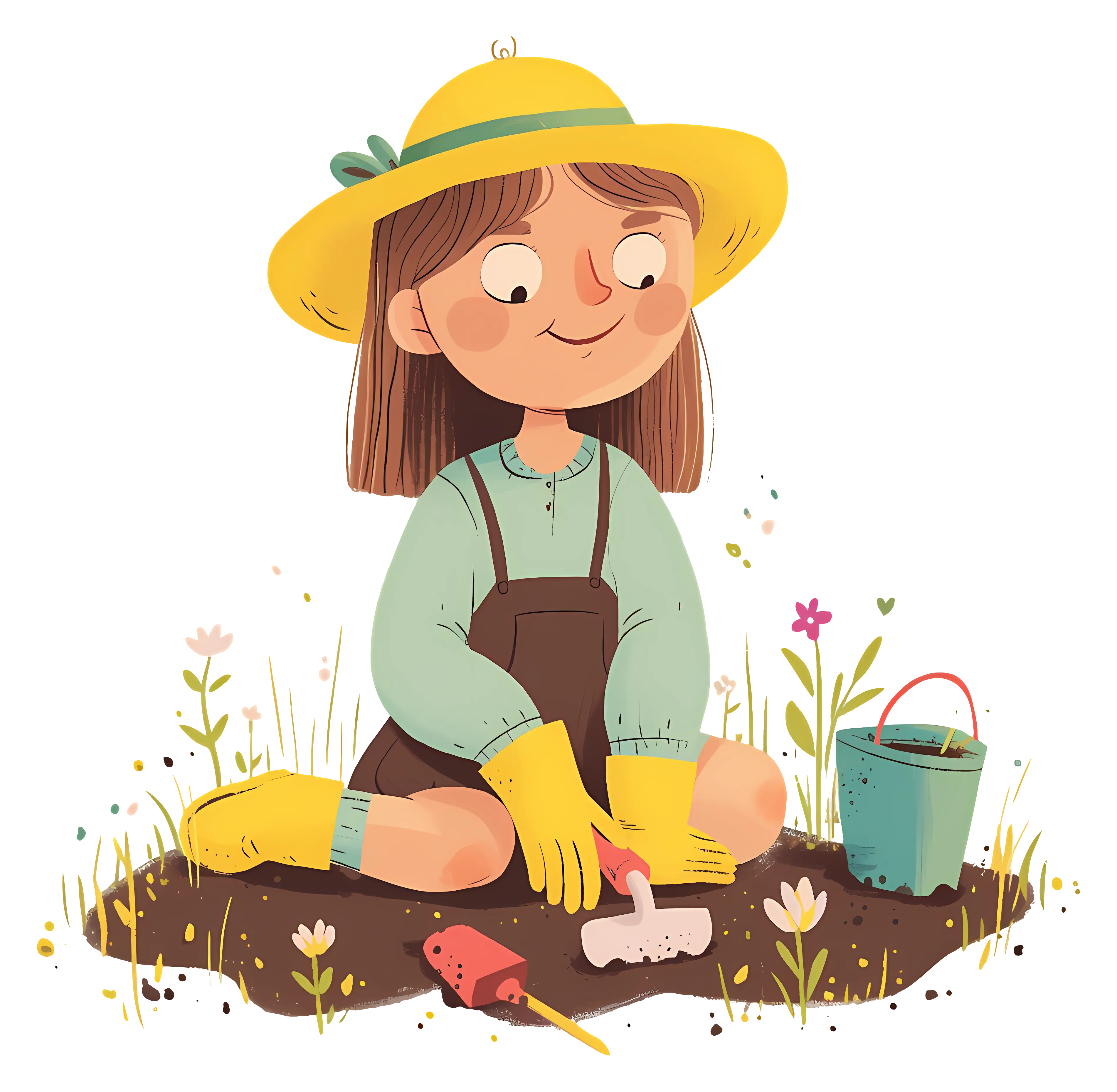 Young Girl Enjoying Gardening