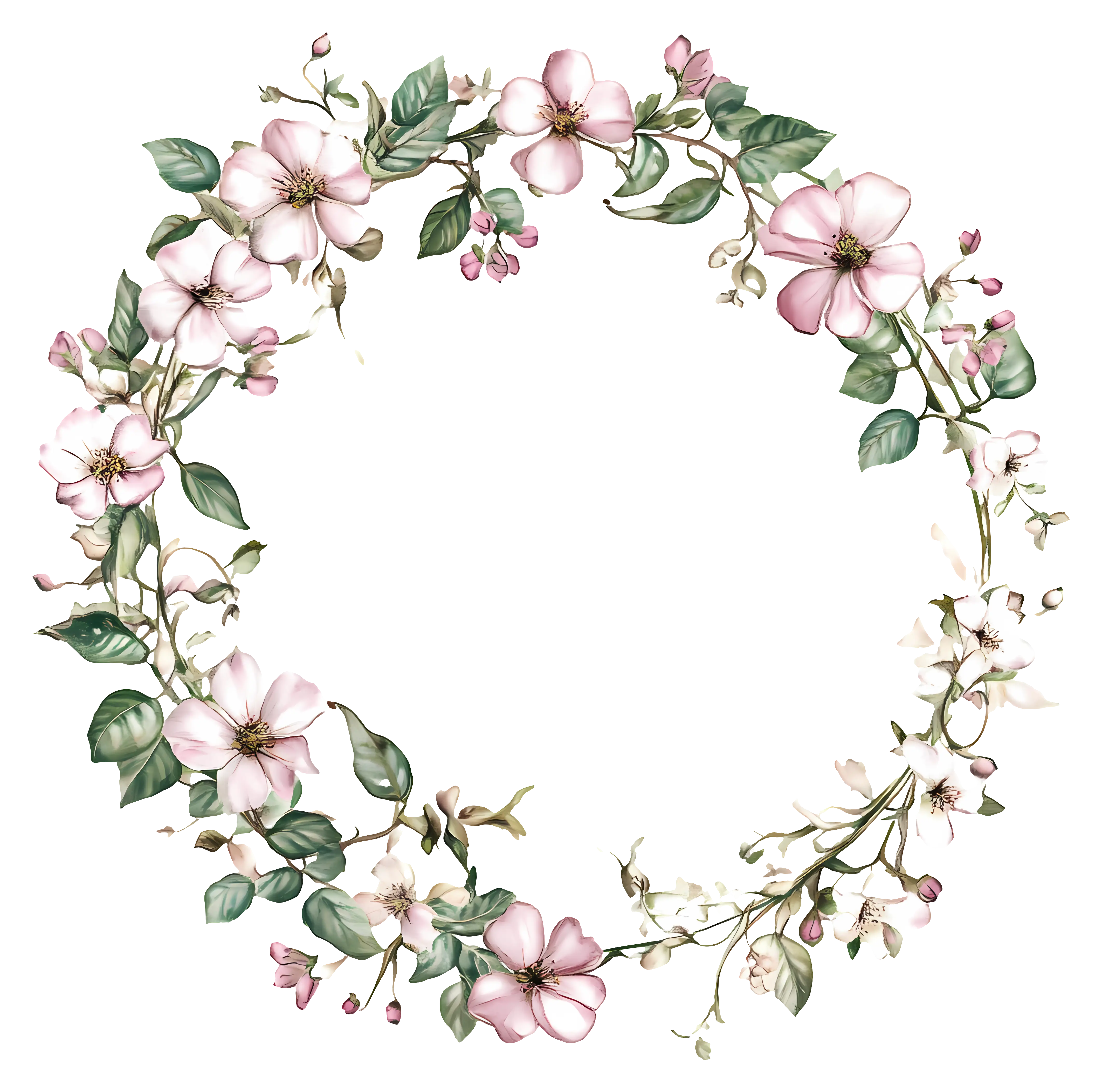 Beautiful Floral Wreath with Delicate Flowers