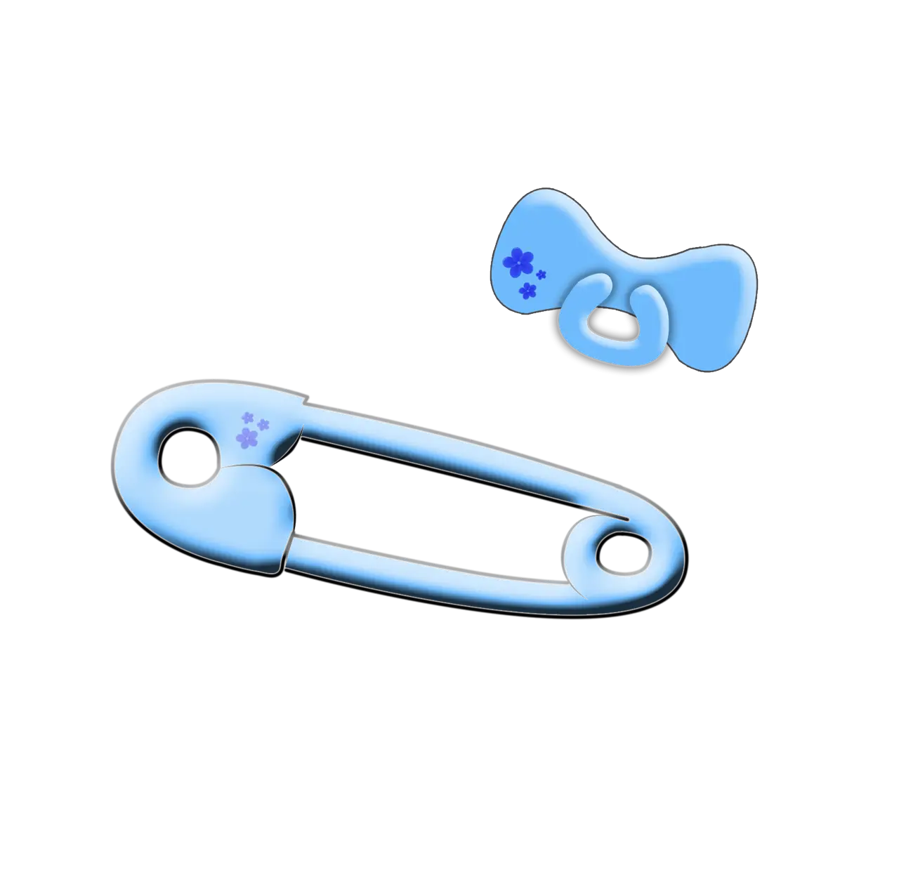 Blue Baby Safety Pin