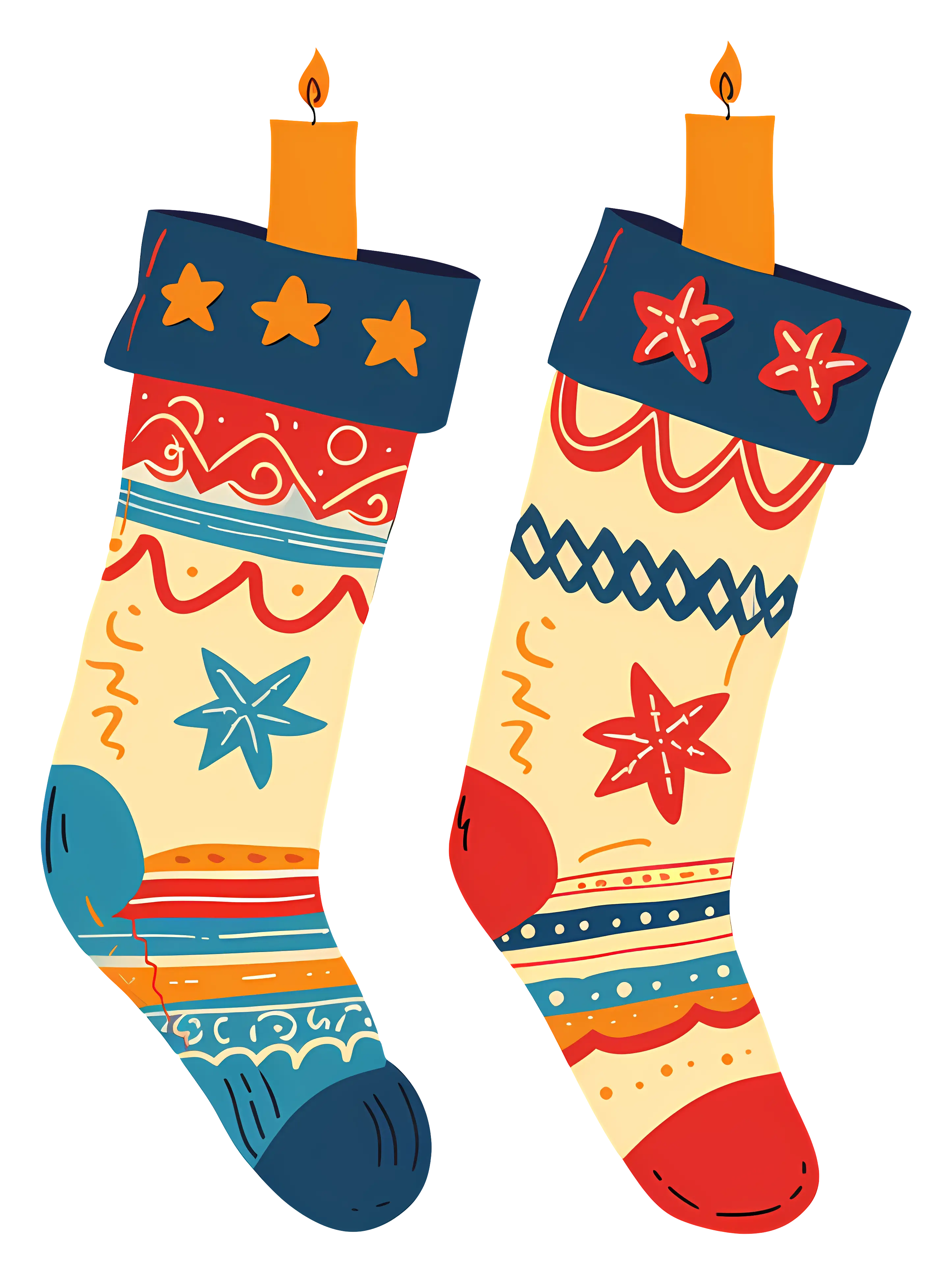Decorative Christmas Stockings with Candles