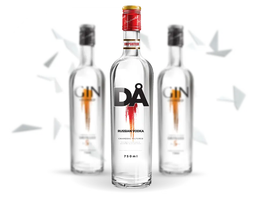 Vodka Bottle with Red Cap