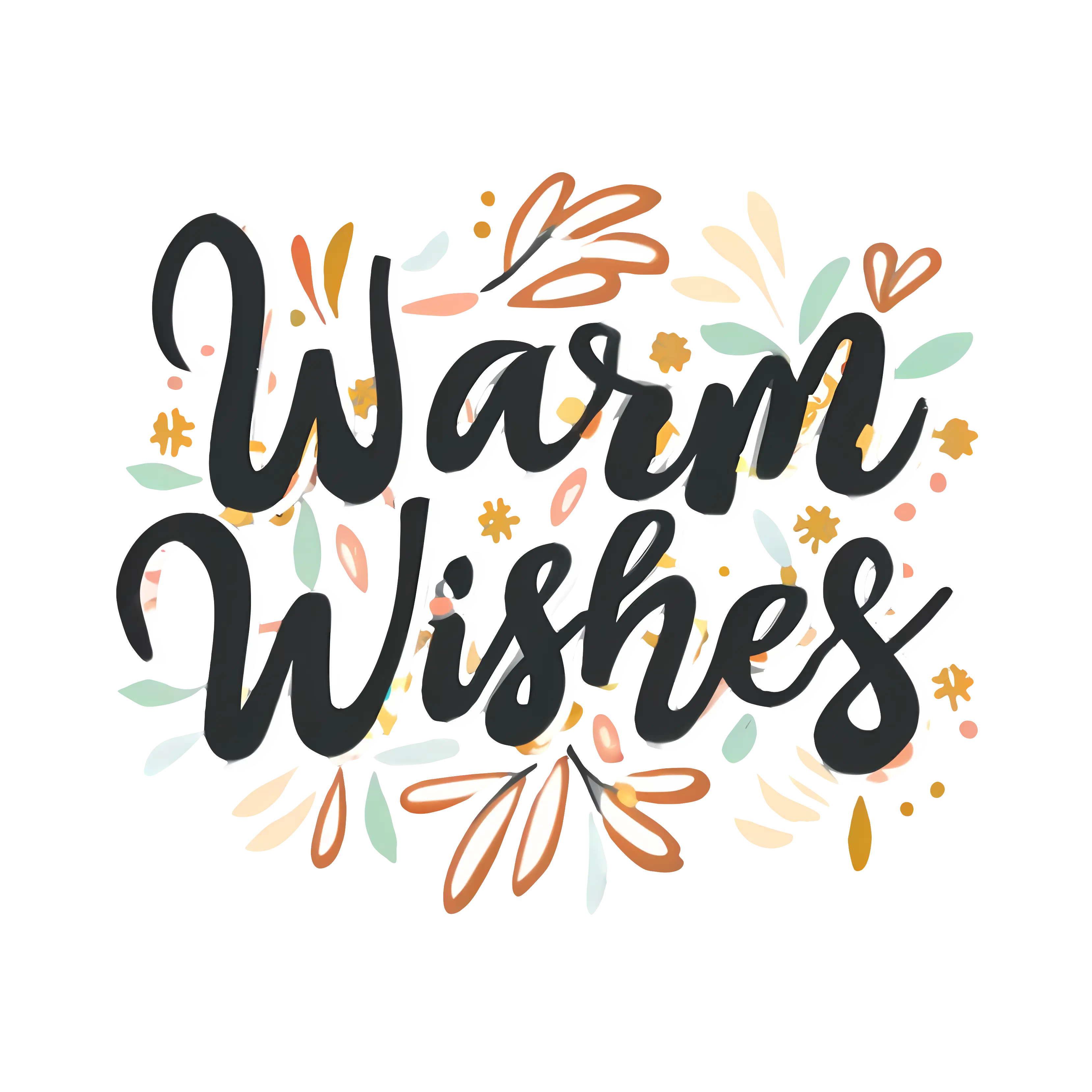 Floral Warm Wishes Greeting Text