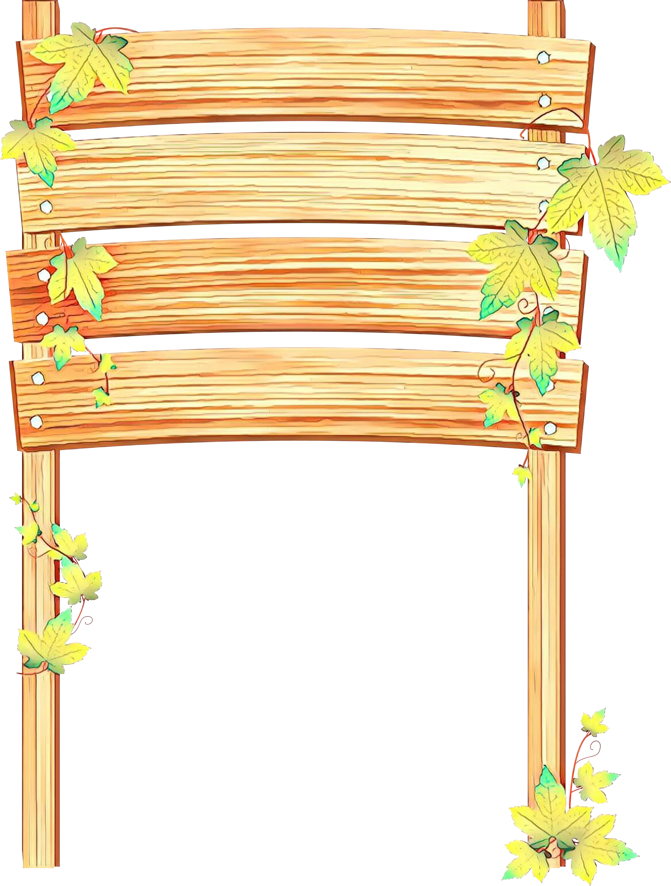 Wooden Sign with Ivy Leaves for Rustic Decoration
