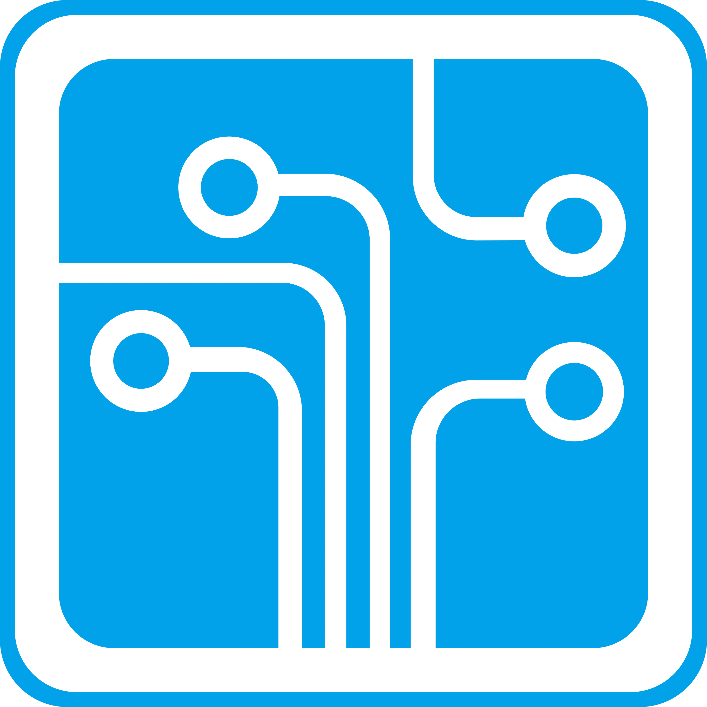 Blue Circuit Board Icon