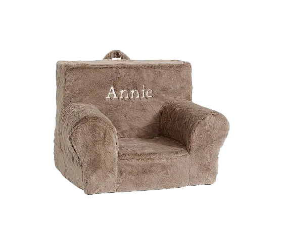 Brown Plush Chair with Name