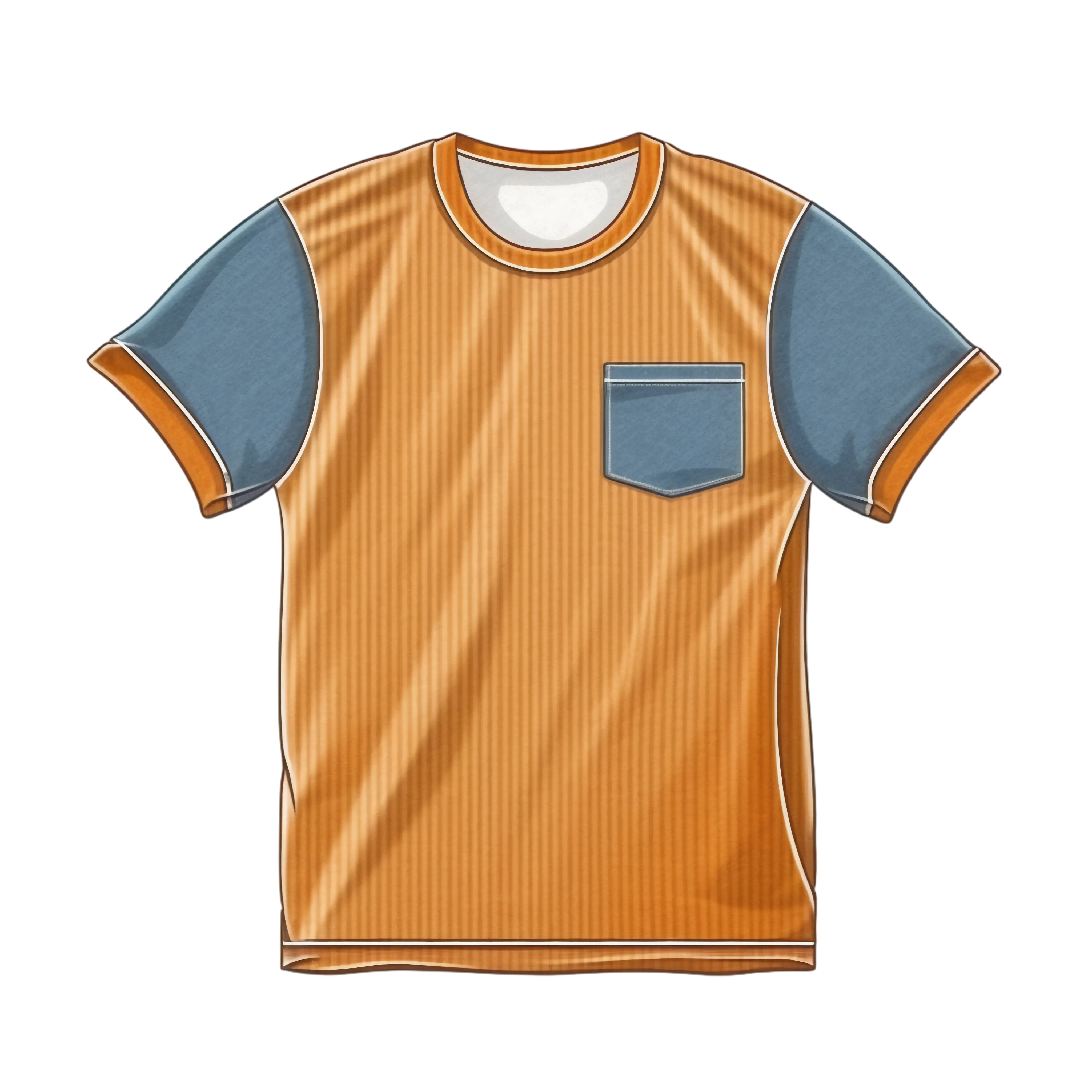Striped Casual T-Shirt Illustration