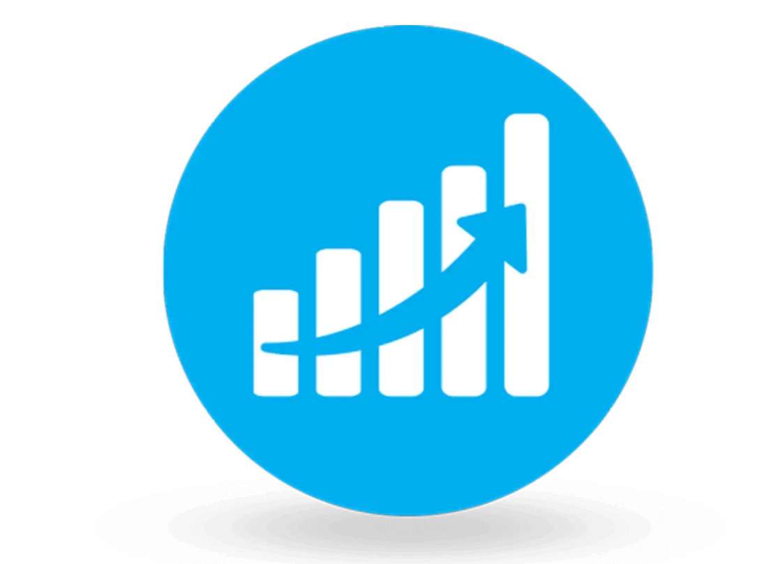 Blue Growth Chart with Arrow