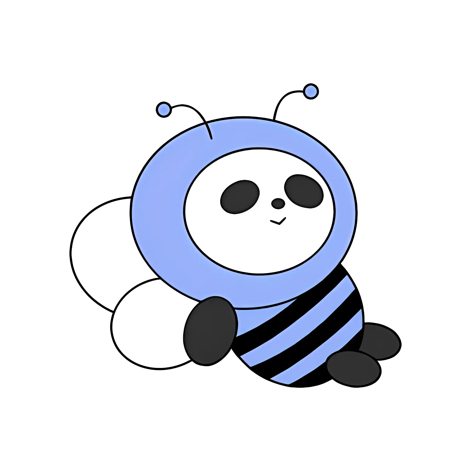 Blue Bee Panda Cartoon Design