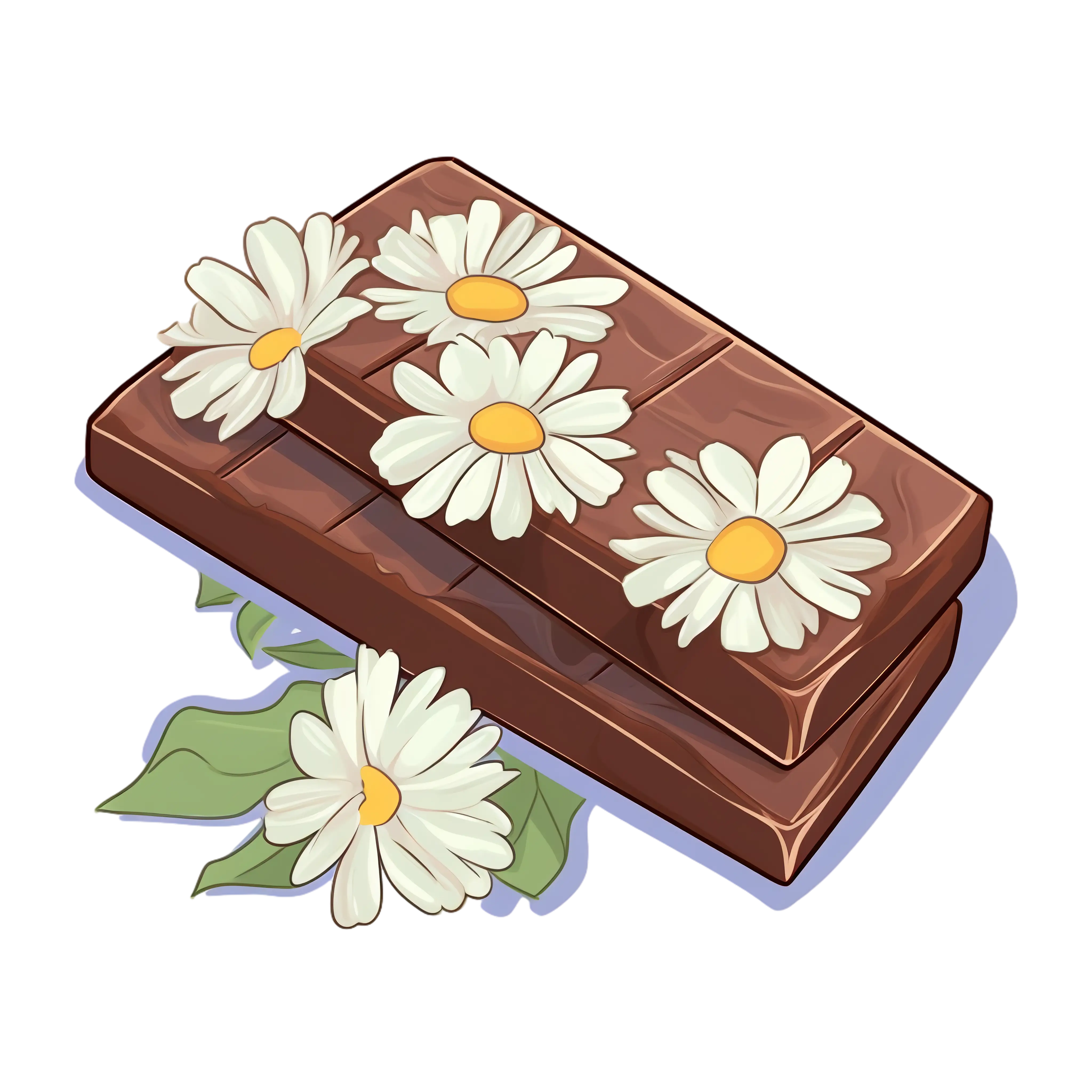 Chocolate Bars with Delicate Daisy Decoration
