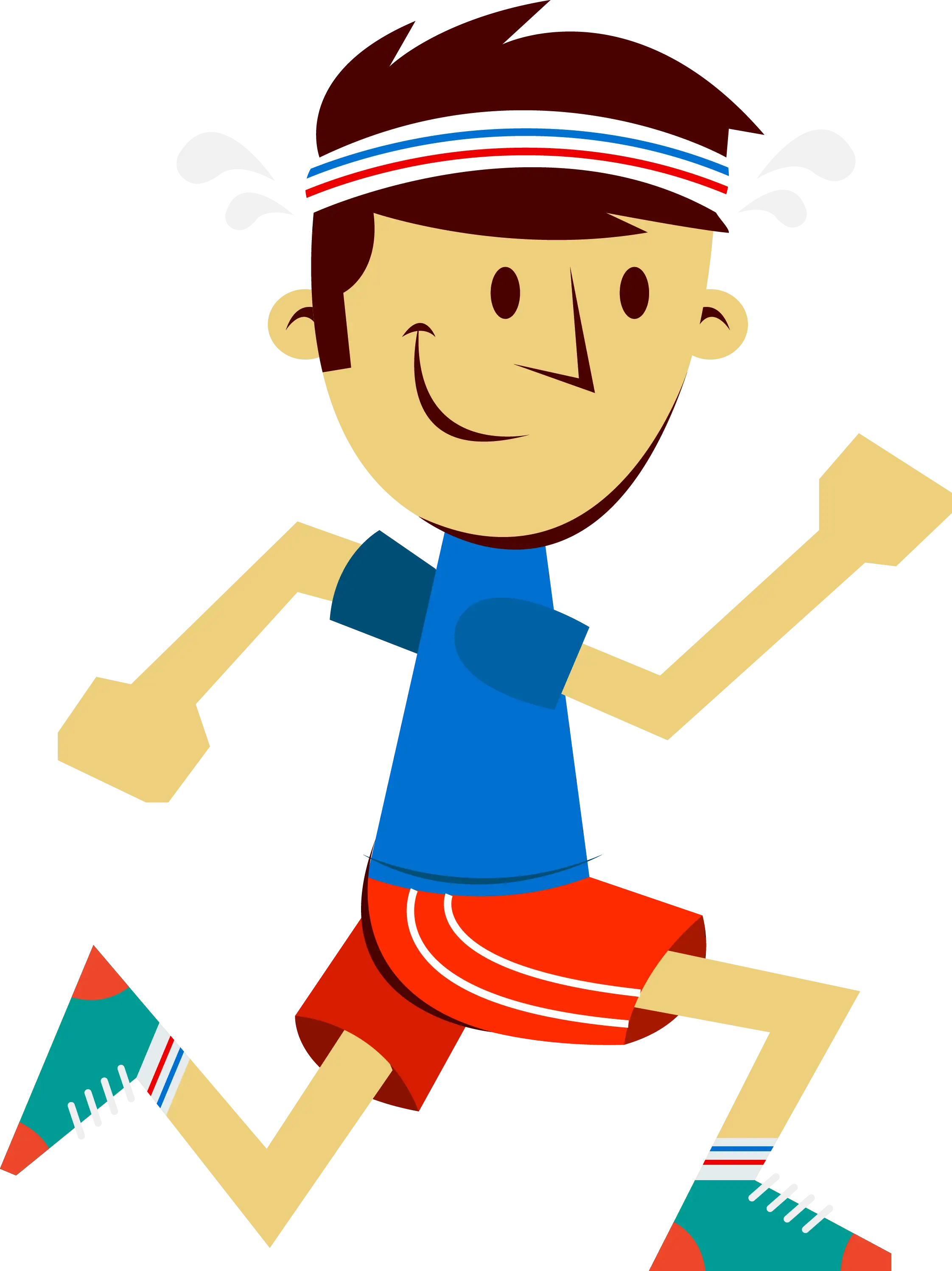 Cartoon Runner with Headband and Sportswear