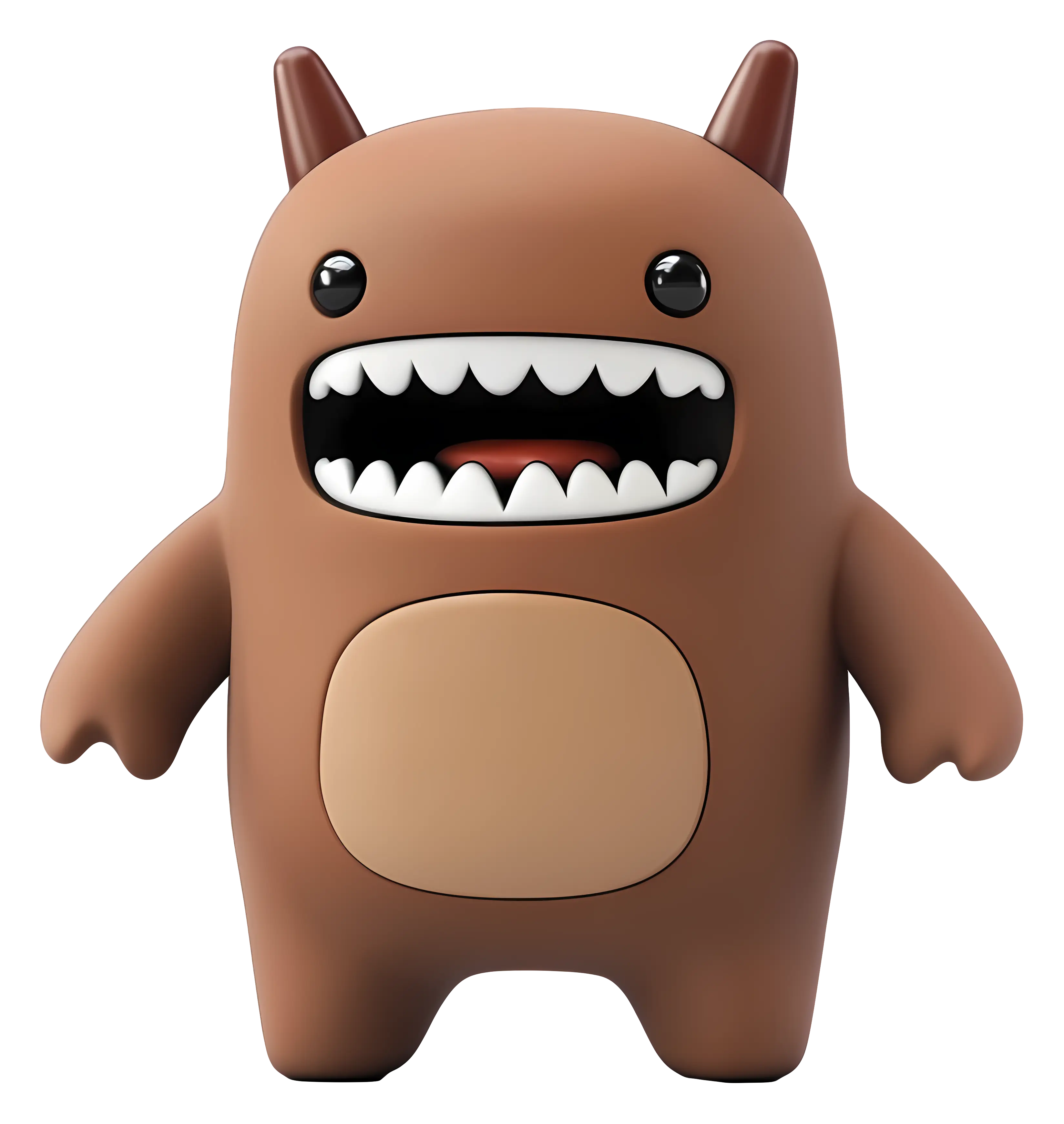 Cute Brown Cartoon Monster