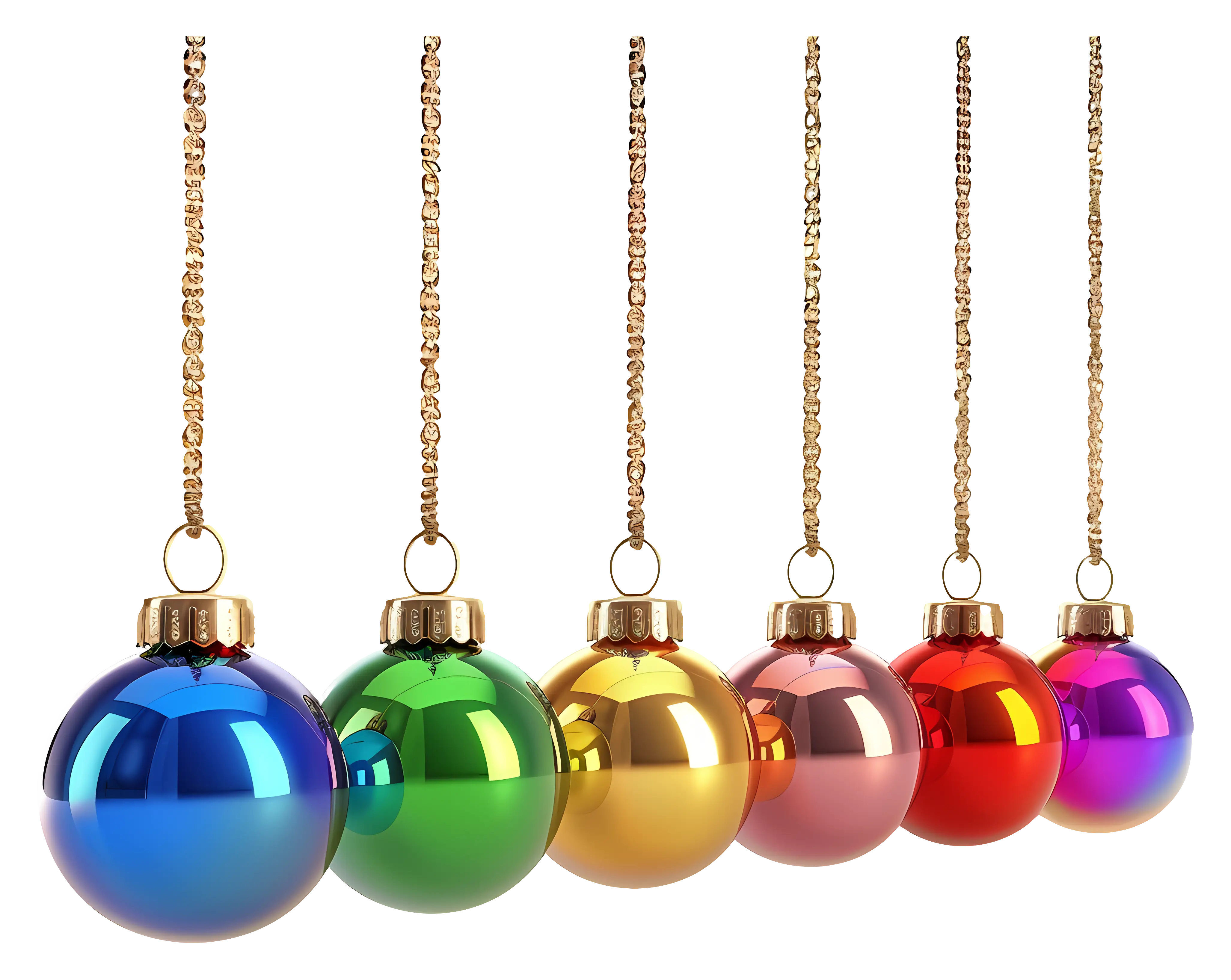 Colorful Christmas Ornaments Hanging