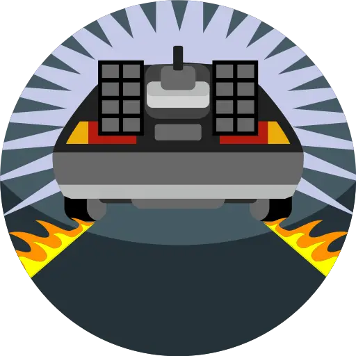 Time-Traveling Car with Fire Trails