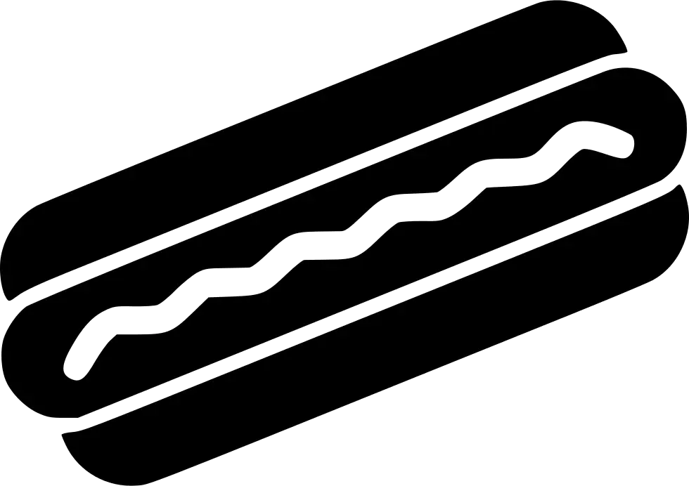Simple Black Hot Dog Silhouette Icon